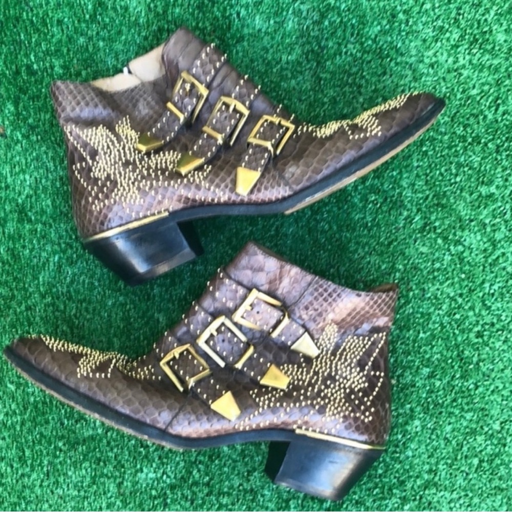 Chloe Susanna Studded Python Boots - Picture 3 of 7